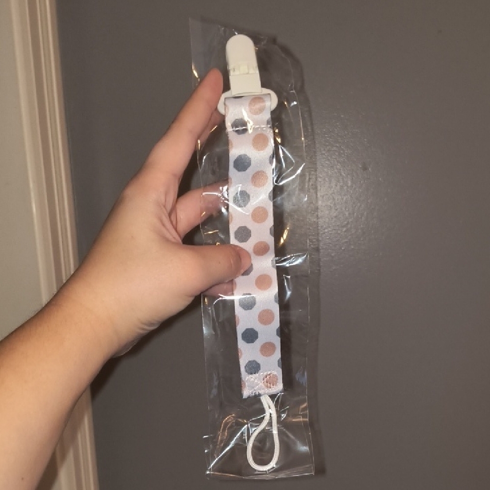 Polka Dot Pacifier Clip